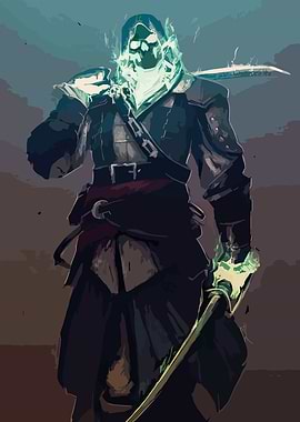 Ghostly Pirate Warrior Illustration