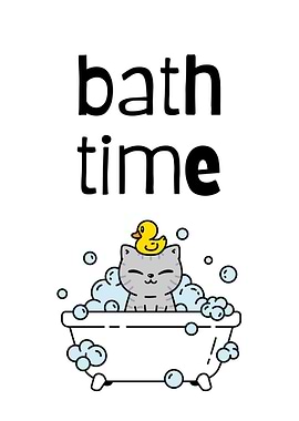 Cute Cat Bath Time