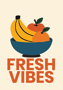 Fresh Vibes Fruit Bowl Illustration