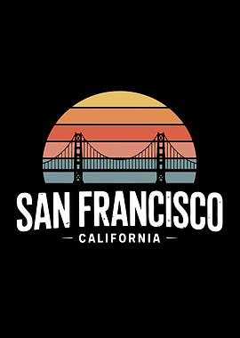 San Francisco Golden Gate Bridge Retro