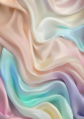 Pastel Silk Fabric Abstract