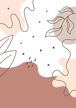 Abstract Floral Art with Earthy Tones