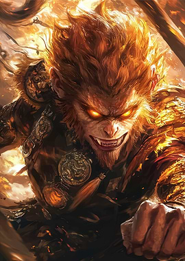 Fierce Monkey King Digital Art