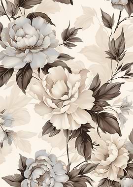 Floral Pattern Peonies Art