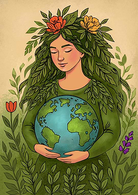 Earth Mother Holding the World