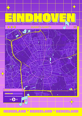 Eindhoven Map Art - Retro Style