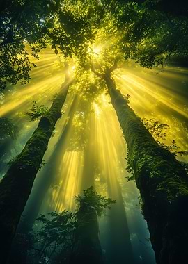 Sunlit Forest Canopy
