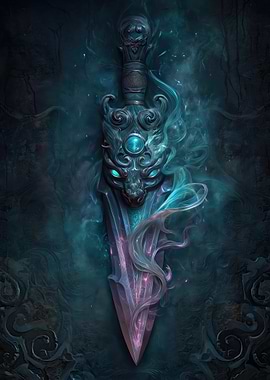 Mystical Dagger with Animal Head Hilt