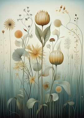 Floral arrangement in soft pastel tones