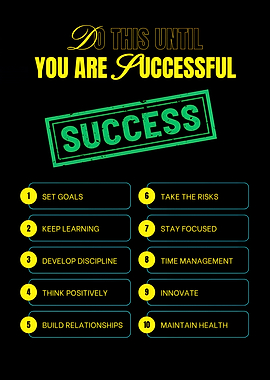 Motivational Success Guide on Black Background