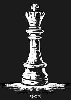 Chess King Piece Illustration