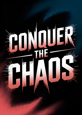 Conquer the Chaos Motivational Poster