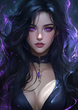Mystic Woman with Purple Eyes