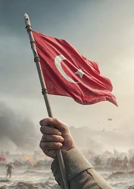 Raising the Turkish Flag — Battlefield Wind
