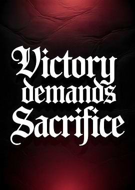 Victory Demands Sacrifice Text Art