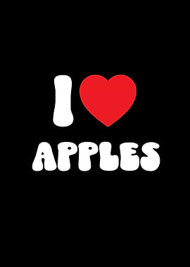 I Love Apples Graphic Fruit Design