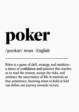 Poker Definition Typography Art Print