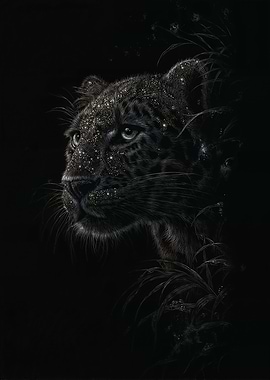 Sparkling Black Panther Portrait