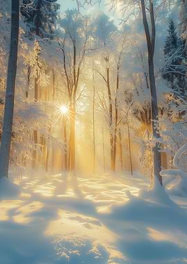 Winter Forest Sunlight
