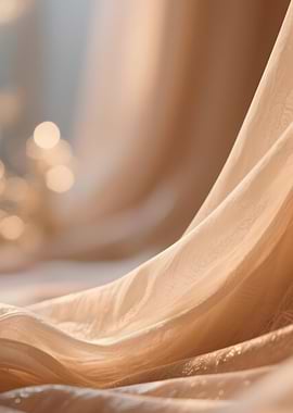 Elegant Peach Fabric Drape