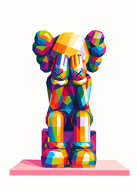 Colorful KAWS Figure Pop Art