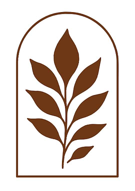 Brown Leaf in Archway Illustration