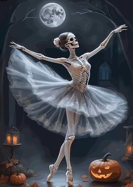 Skeleton Ballerina Halloween Night