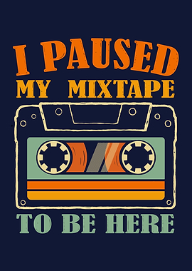 Paused Mixtape Retro Cassette Tape Design