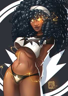 Afro-Punk Woman with Star Symbol