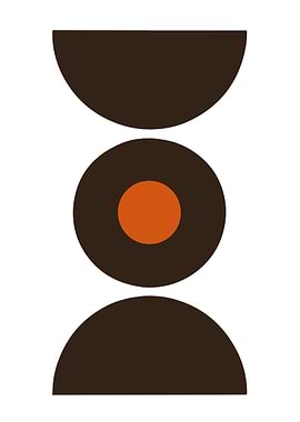 Abstract Geometric Shapes in Brown and Orange