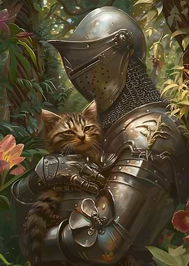 Knight and Kitten in the Forest
