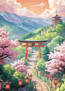 Japanese Landscape Torii Gate