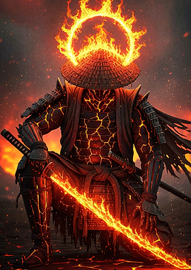 Fiery Samurai Warrior