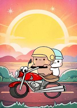 Characters Motorcycle Cartoon