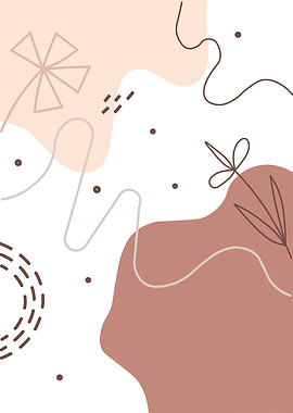 Abstract Floral Art in Earth Tones