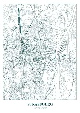 Strasbourg City Map - Minimalist Design