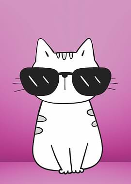 Cool Cat with Sunglasses Illustration