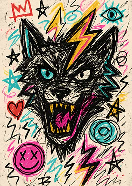 Wolf Graffiti Art
