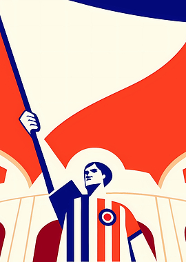 Patriotic Figure with Flag Art