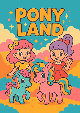 Pony Land Cartoon Illustration