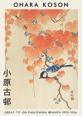 Ohara Koson Great Tit Print