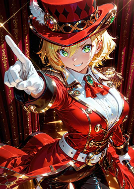 Anime Ringmaster Girl in Red