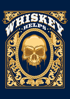 Whiskey Helps Skull Art