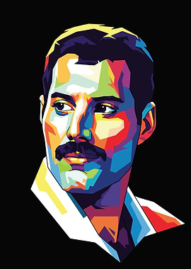 Freddie Mercury Colorful Pop Art Portrait