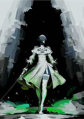 2B Nier Automata Digital Art