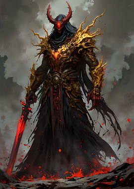 Demon Warrior with Red Sword