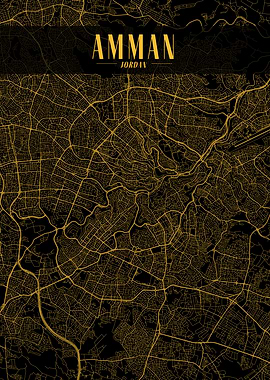 Amman Golden Map Art