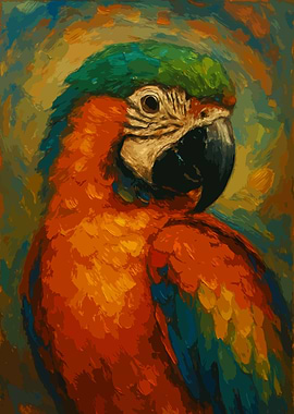 Colorful Parrot Painting Art
