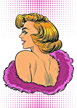 Blonde Woman with Boa Pop Art