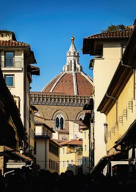 Florence Cathedral Through Narrow Street View
